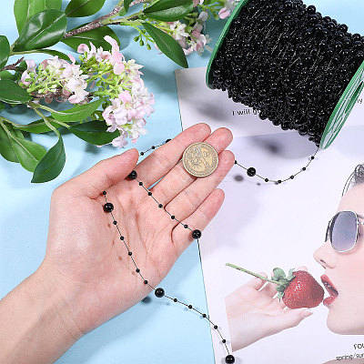 Plastic Imitation Pearl Beaded Chains KY-WH0051-25A-1