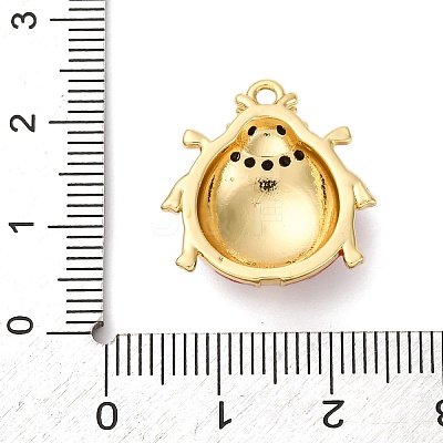 Brass Micro Pave Black Cubic Zirconia Enamel Pendants KK-I276-25G-1