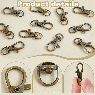 Alloy Swivel Lobster Claw Clasps PALLOY-PH0006-01AB-NF-1
