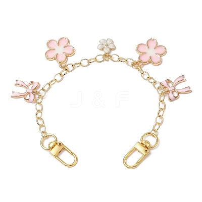 Flower & Bowknot Brass Bag Extension Chains AJEW-BA00137-1