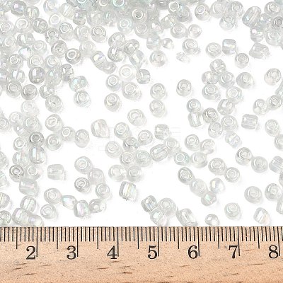 Transparent Rainbow Colours Round Glass Seed Beads X-SEED-A007-4mm-161-1