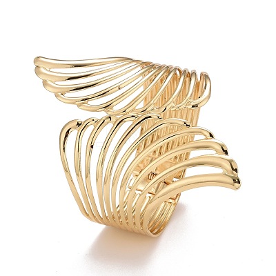 Alloy Hollow Wing Wrap Cuff Bangle BJEW-K223-07LG-1