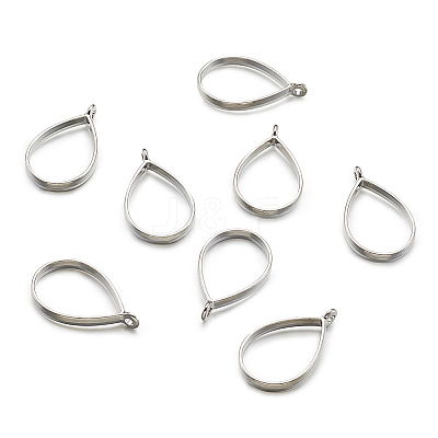 Rack Plating Alloy Teardrop Open Back Bezel Pendants PALLOY-TA0001-09P-1