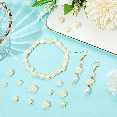 60Pcs 3 Styles Dyed Synthetic Coral Carved Beads CORA-SC0001-09-1