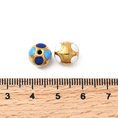 304 Stainless Steel Enamel Beads STAS-B097-05G-1