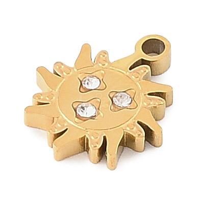 304 Stainless Steel Rhinestone Pendants RB-CBAB4B7-01I-G-1