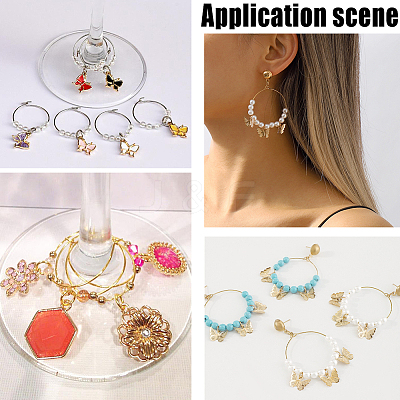 80Pcs 8 Styles 316 Surgical Stainless Steel Wine Glass Charms Rings STAS-BBC0005-96-1