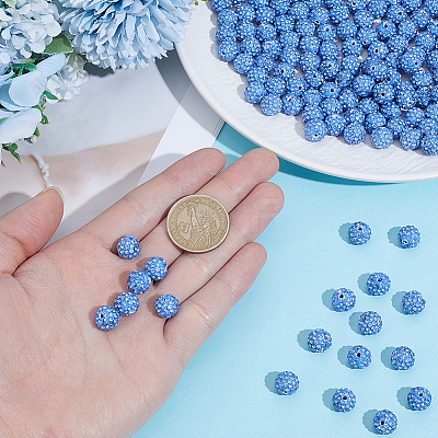 200Pcs Pave Disco Ball Beads RB-PA0001-11D-1
