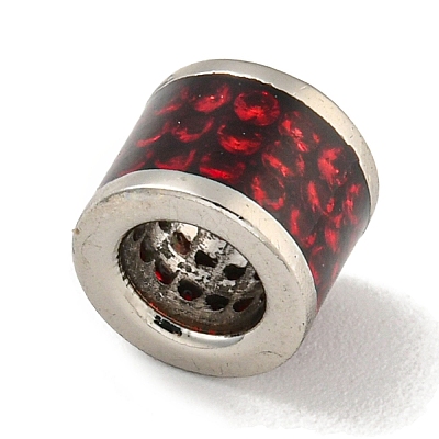 Brass Enamel European Beads KK-G493-11B-02-1