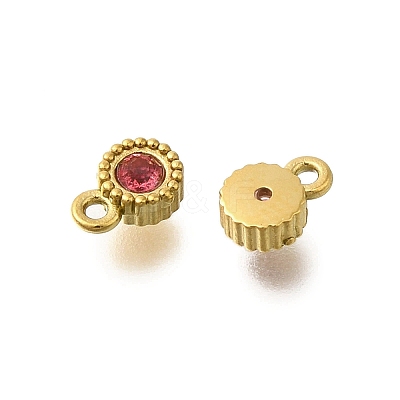 304 Stainless Steel Micro Pave Cubic Zirconia Charms STAS-U027-02G-08-1
