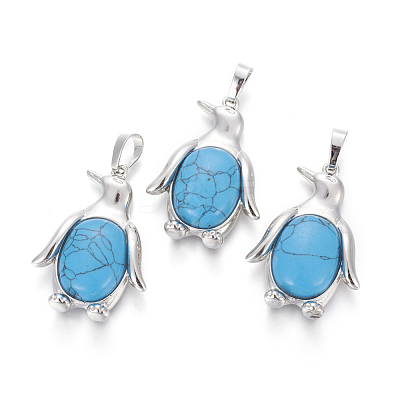 Synthetic Turquoise Pendants G-L512-A13-1