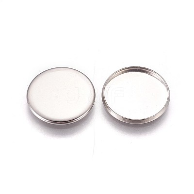 Non-Tarnish 304 Stainless Steel Plain Edge Bezel Cups X-STAS-E460-10P-18mm-1