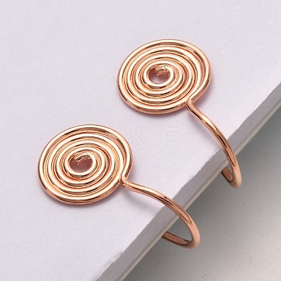 Brass Clip-on Earring Converters Findings KK-D060-02RG-1