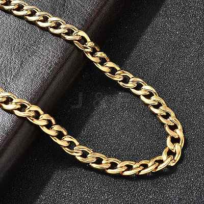 6MM 304 Stainless Steel Cuban Link Chain Necklaces for Women Men NJEW-B134-01A-G-1