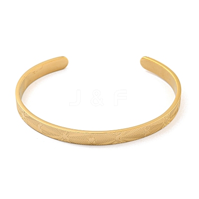Stainless Steel Open Cuff Bangles for Women BJEW-G708-01A-G-1