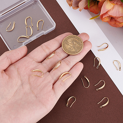 20Pcs Brass Micro Pave Clear Cubic Zirconia Earring Hooks KK-BBC0023-51-1