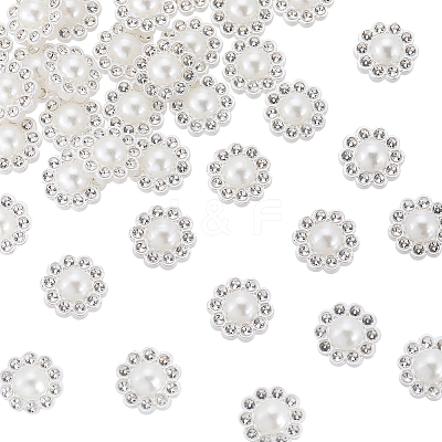 100Pcs Resin Imitation Pearl Cabochons RESI-GF0001-11-1