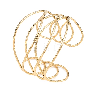 Hammered 304 Stainless Steel Multi Cuff Bangles for Women BJEW-Z161-01G-1