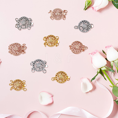 9Pcs 9 Styles Brass Box Clasps KK-DC0002-94-1