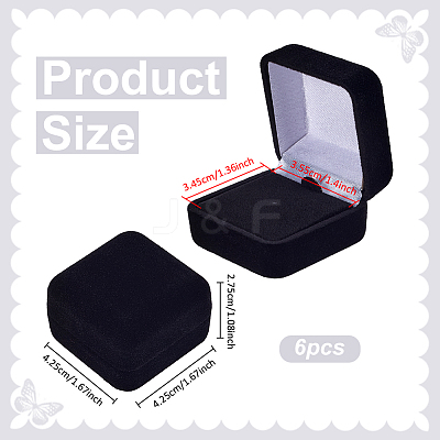 Square Velvet Badge Display Boxes CON-WH0095-172C-1