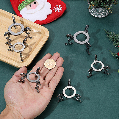 8Pcs 2 Styles Alloy Crystal Ball Display Bases AJEW-AR0005-66-1