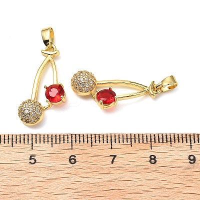 Brass Micro Pave Cubic Zirconia Pendants KK-G533-10G-1