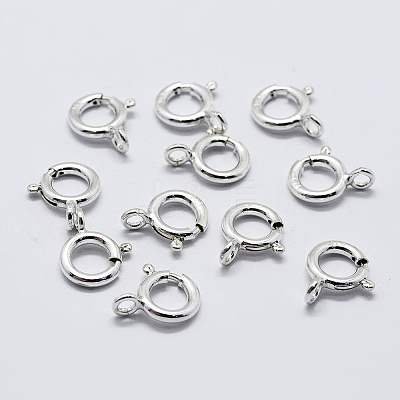 925 Sterling Silver Spring Ring Clasps STER-K167-076C-S-1