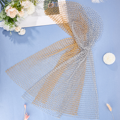 2Pcs 2 Colors Polyester Rhinestone Mesh Headpiece Cap for Women AJEW-CY0001-63-1