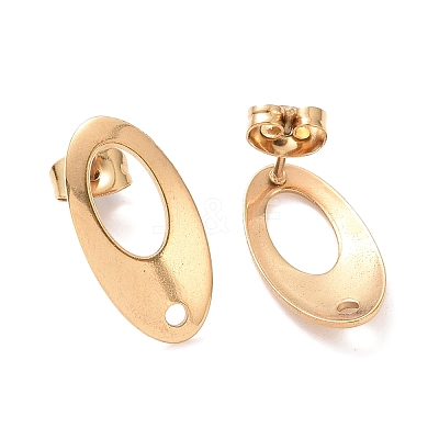 Ion Plating(IP) 304 Stainless Steel Stud Earring Findings STAS-Q231-07G-1-1