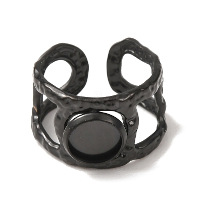 Hammered 304 Stainless Steel Cuff Ring Components SA-CBAC0DF-02A-EB-1