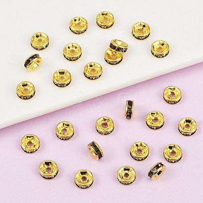 Brass Rhinestone Spacer Beads RB-A014-Z6mm-12G-1