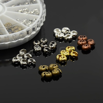 1 Box 6 Colors Crimp Beads Covers KK-X0056-NF-B-1