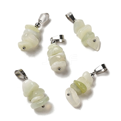 Natural New Jade Chip Pendants G-H307-07P-08-1