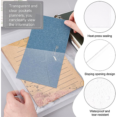 8Pcs 2 Styles Transparent PVC Plastic Self-Adhesive Bags ABAG-BC0001-36-1