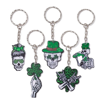 Saint Patrick's Day Printed Acrylic Pendants Keychain KEYC-JKC00523-1