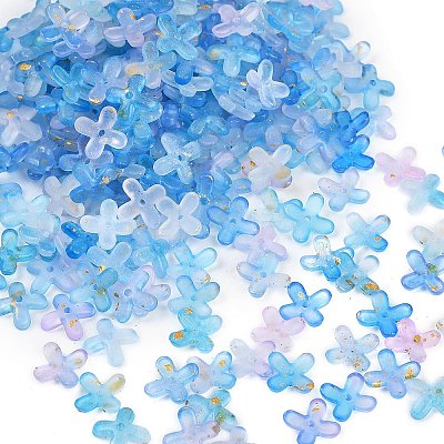 Metal Enlaced Acrylic Bead Caps OACR-G044-01K-1