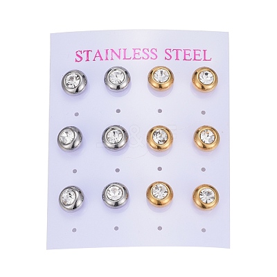 304 Stainless Steel Stud Earrings EJEW-L251-A01-1