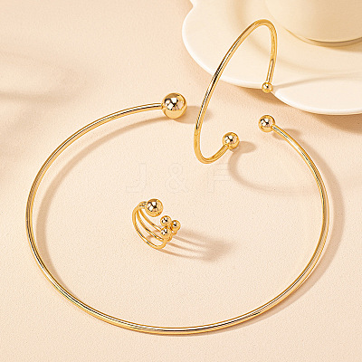 Iron Cuff Bangle & Rings & Collar Necklaces Sets for Women FS-WG38B2A-01-1