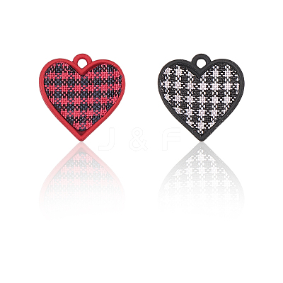 16Pcs 2 Colors Spary Painted Alloy Polyester Pendants FIND-SC0016-84-1