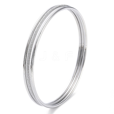 Non-Tarnish 3Pcs 304 Stainless Steel Plain Bangles Set BJEW-G684-02B-P-1