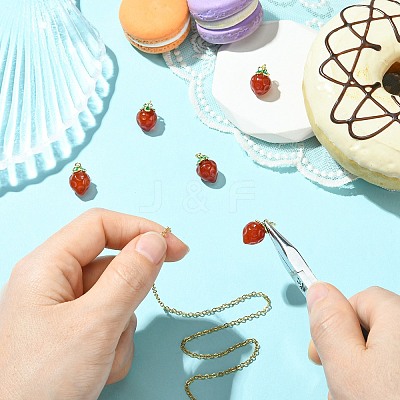 5Pcs Brass with Natural Agate Charms KK-CJ0003-17-1