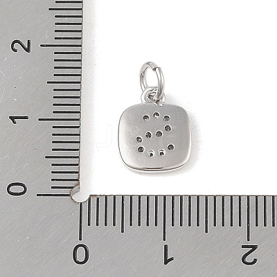 Rack Plating Brass Micro Pave CLear Cubic Zirconia Charms KK-E110-14P-S-1