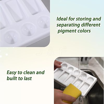 10Pcs 10-Compartment Plastic Watercolor Oil Palette AJEW-GL0003-38-1