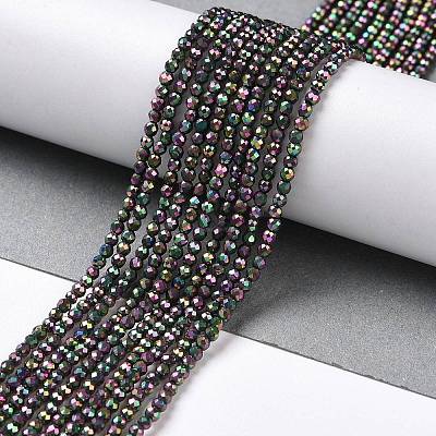 Electroplate Glass Beads Strands GLAA-H021-01A-FP14-1