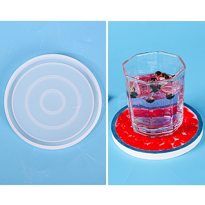 DIY Round Coaster Silicone Molds DIY-P010-28-1
