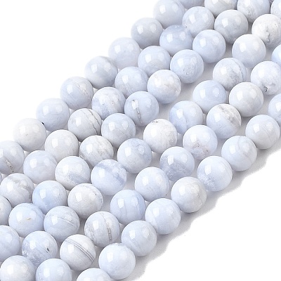 Natural Blue Lace Agate Beads Strands G-G344-A06-6mm-1