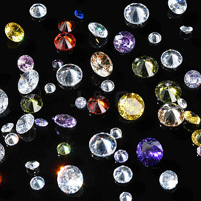 100Pcs 10 Styles Cubic Zirconia Cabochons ZIRC-YW0001-20A-1