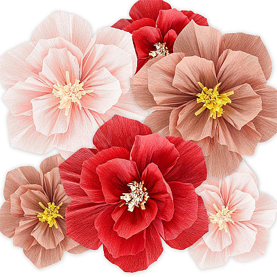 6Pcs Crepe Paper Artificial Flowers DIY-WH20007-272B-1