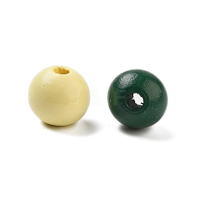 Natural Spray Painted Wood Beads WOOD-M015-02-1