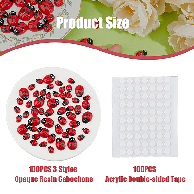 100Pcs 3 Styles Opaque Resin Cabochons CRES-FH0001-19-1